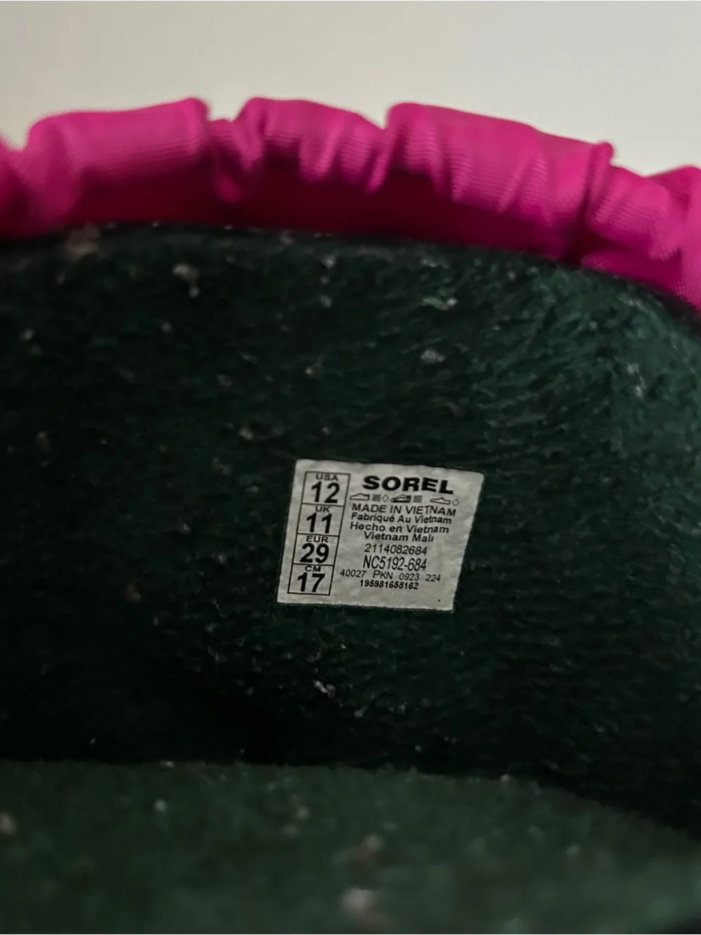 Sorel Flurry Nylon Winter Snow Boots Pink Youth  Girls Size 12
